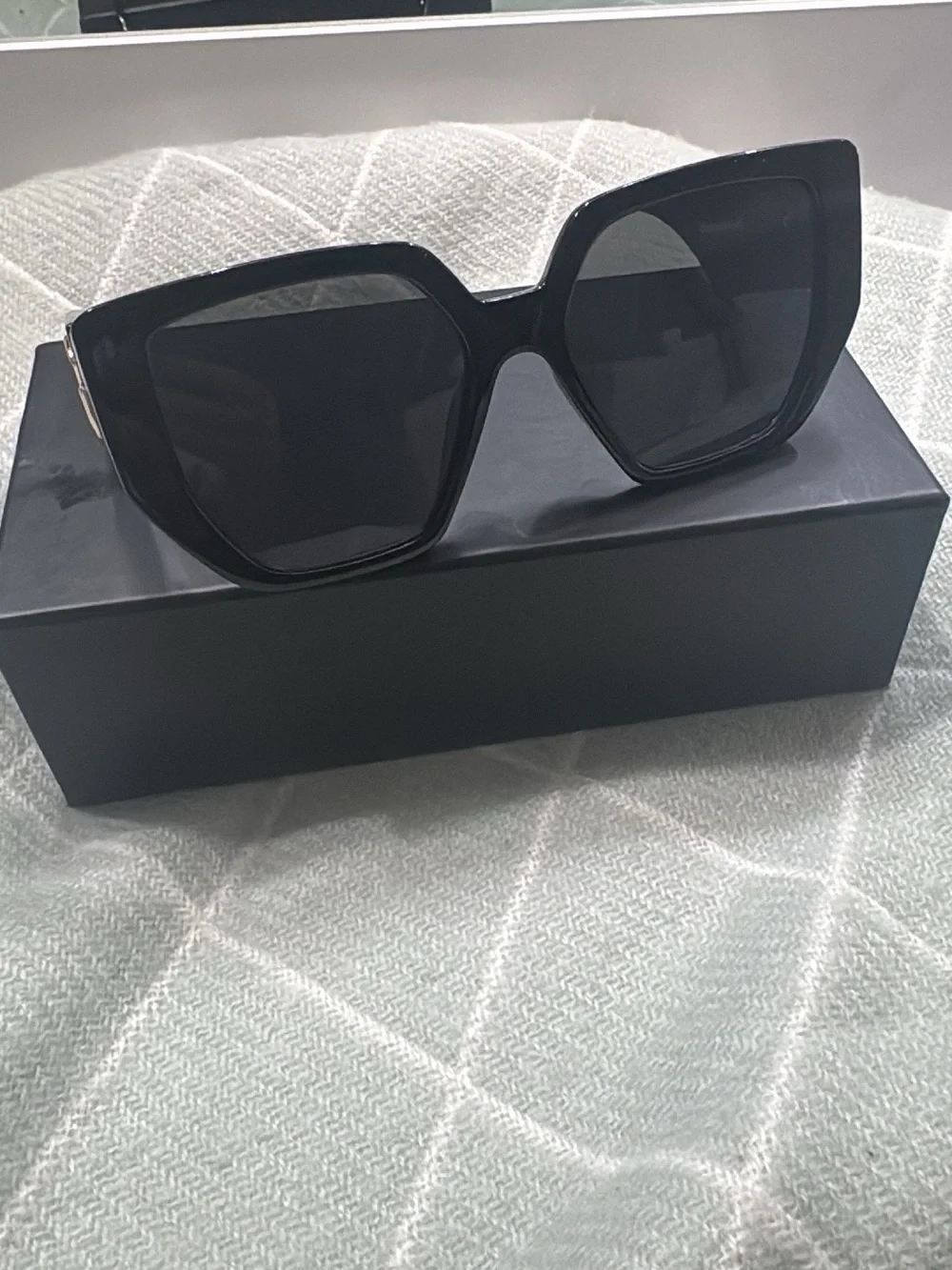 Gucci Black Square Sunglasses with Gold GG Accent